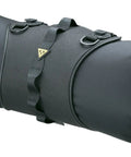 FrontLoader 8L Waterproof Handlebar Bag For Bikepacking And Camping All Weather Go To Gear Carrier rolled and secured with straps.