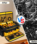 Go-To DJ Gear Bag With Six Removable Dividers And Laptop, Microphone And Cable Slots, Gig-Ready Travel Organizer vs tangled cables