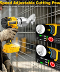 Top Rated Cordless Metal Shear Compatible With Dewalt 20V And 60V Battery Tools cutting sheet metal with 2-speed control.