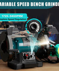 Built Tough 6 Inch Variable Speed Bench Grinder With Brushless Motor Grinding Wheel Dresser Led Work Light Cast Iron Base sharpening tools