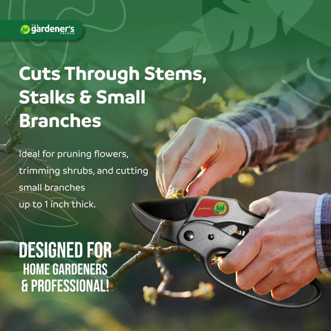 Ratcheting Pruning Shears For Garden Work With Assisted Action Beast Mode Cuts Heavy Duty Anvil Pruner in Use on Branch