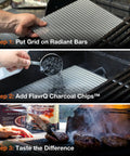 Step-by-step use of Starter Kit With Natural Sugar Maple Charcoal Chips And Stainless Steel Grid Delivers True Charcoal BBQ Flavor On Gas Grills In 10 Minutes A Smoker Box Alternative For Propane Grills 2lb Bag