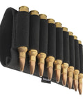 Buttstock Ammo Holder For Rifles Nine Shell Cartridges Pouch With Quick Access Durable Black Shooting Gear Close-up