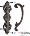 Heavy Duty 2 Pack 5.46 Inch Dark Brown Cast Iron Barn Door Handles Rustic Vintage Gate Fence Outdoor Garage Closet Cabinet Drawer Pulls