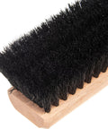 Close-up of Built Like A Tank Heavy Duty Floor Broom Brush with natural tampico bristles for heavy debris on rough concrete.