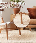 Clear Square Spiked Furniture Caster Cups, 8 Pack Carpet Protectors on chair legs over carpet, transparent resin design
