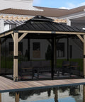 Gazebo Mosquito Netting Replacement Kit With 4 Panel Mesh Walls And Double Zippers For Outdoor Patios Khaki Fits 10x10 To 12x16 Gazebos