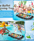 Inflatable Serving Bar With Drain Plug For Parties, 52 By 24 By 5 Inches, floating in pool with drinks for celebrations