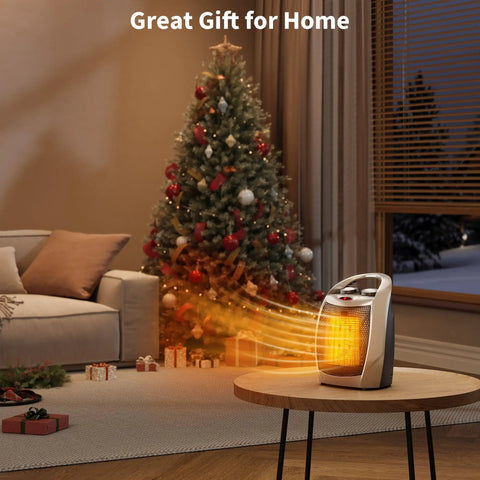 Portable Space Heater 1500W 750W PTC Ceramic Fast Heating With Overheat And Tip Over Protection in cozy living room setting