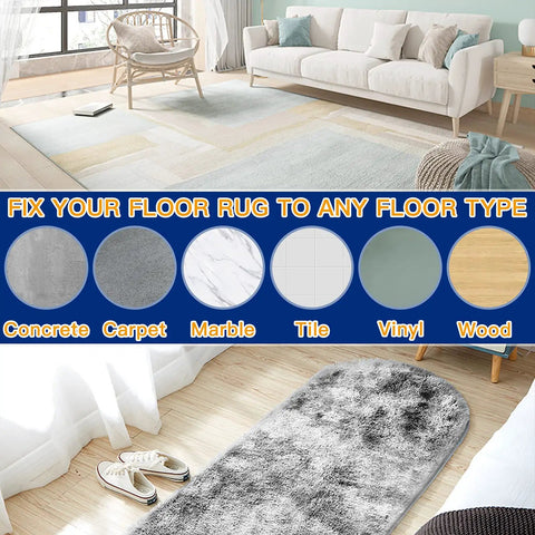 Double Sided Rug Tape And Reusable Rug Stopper Set For Hardwood Tile And Carpet Floors Non Slip Stay Put Grip Washable Rug Grippers