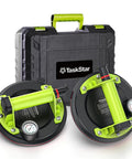 Two Heavy Duty Glass Suction Cup Lifters With 8 Inch Cup Built In Pressure Gauge 450 Lbs Max Load Vacuum Lifter, with case