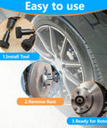 All In One Wheel Bolt Cleaning Kit With Fifteen Treatment Pads A Special Drill Bit And A Half Inch Impact Wrench Adapter in use