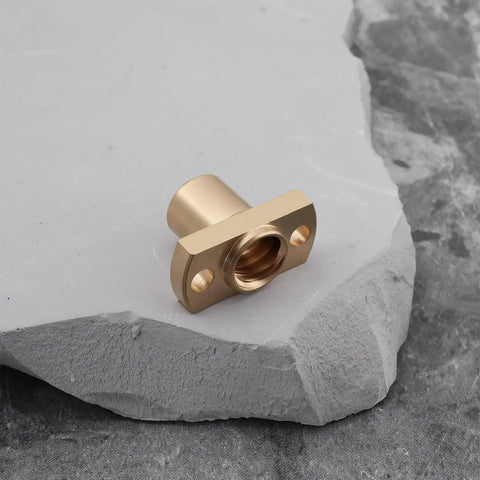 Single brass nut from Six Pack T8 Lead Screw Trapezoidal Nuts 2mm Pitch 8mm Lead for Ender 3 CR10 CR10S 3D Printer.