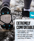 Everyday G3 Ice Cleats for shoes with traction spikes shown on icy surface