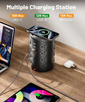 Power Strip Tower With 16 AC Outlets And 5 USB Ports, 6 Foot Cord, 21 In 1 Charging Station For Home Office Or College Dorm, Space Saving Surge Protector Hub For Multiple Devices, Fast USB A And USB C Charging on desk