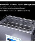 Removable stainless steel cleaning basket for 30L Ultrasonic Cleaner With Heat And Knob Control Ultra Powerful 40Khz Bath.