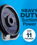 Heavy duty suction cup of the Power Lock Suction Cup Hook For Shower And Mirror Holds Razor, Phone, Or Towel 11 Lb Capacity