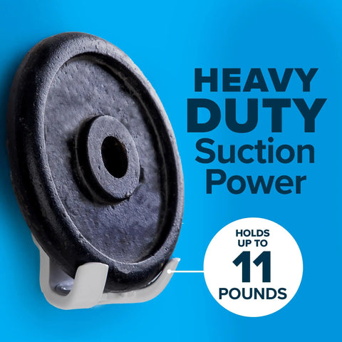 Heavy duty suction cup of the Power Lock Suction Cup Hook For Shower And Mirror Holds Razor, Phone, Or Towel 11 Lb Capacity