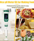 Pro Grade Food pH Meter with high accuracy 0.01 resolution for sourdough and bread canning meat cheese and water spear type sensor