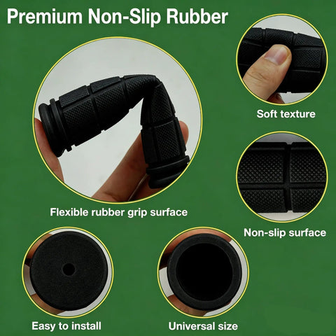 Two Pairs Bike Handlebar Grips For Road Mountain And Folding Bikes Black Rubber Comfort Grips With Easy Installation 12 Cm Length