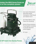 Automatic Drain Pump System With 0.3 HP Submersible Sump Pump 115V Utility Pump with M53 sump pump and cast iron housing