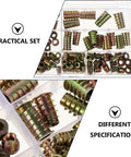 Heavy Duty Zinc Alloy T Nut Insert Kit For Woodworking And T Slot Track Applications, 120 Pcs Lock Nut Set in case close-up