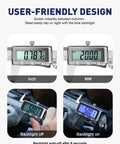 Rechargeable Digital Caliper Six Inch With Backlit LCD Screen And Auto Off All Metal Zinc Alloy Frame for precise measurements