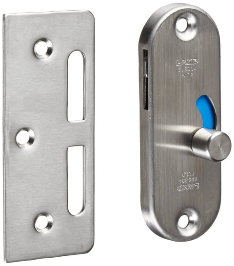 Slick Surface Mount Door Latch In Satin Finish, 304 Stainless Steel And Brass, HC-85/S Model For Cabinets And Doors, front view