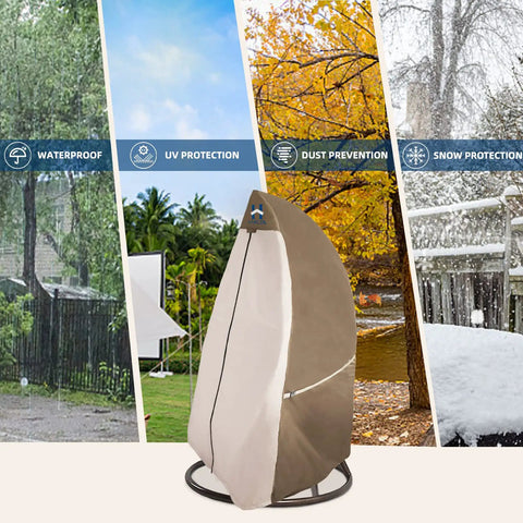 Built Tough Heavy Duty Patio Egg Chair Cover With Zipper, Weatherproof Outdoor Hanging Egg Chair Protector, outdoor view