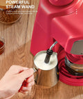 Solid Espresso And Cappuccino Machine Brings Super Quick Heat To Your Kitchen Counter Helping Coffee Fanatics grab morning sips with powerful steam wand.