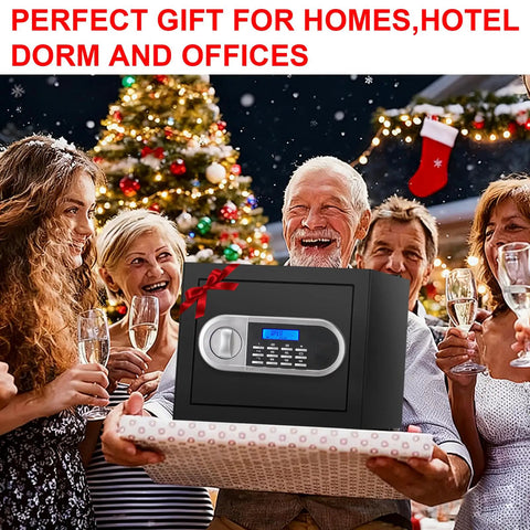 Group celebrating with 1.3 Cu Ft Fireproof Safe For Home Use Compact Anti Theft Safe For Documents And Jewelry gift box