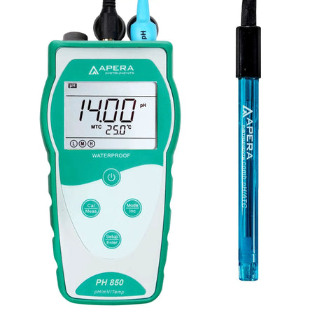 Value Series Pro Grade Portable Handheld pH Meter Kit With Auto Calibration, Multi Point Slope Data Display, IP57 Rugged