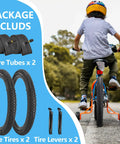 2 Pack 20x1.75 Bike Tires With Tubes And Levers For 20x1.5 1.75 1.95 Rims Durable Nylon And Rubber Tire Set For Hybrid Trail Urban BMX Bikes