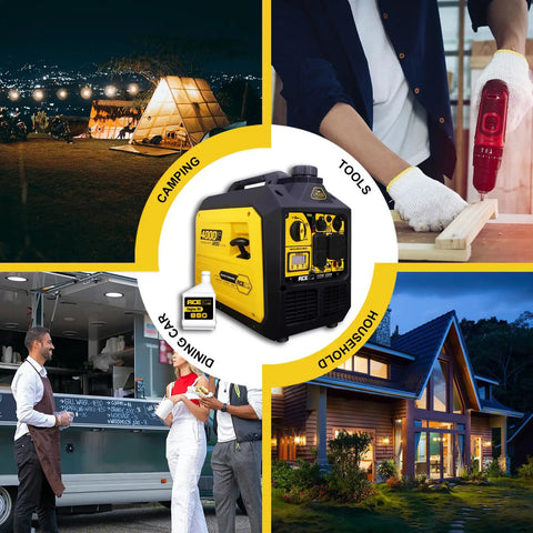 4000 Watt Portable Inverter Generator With 149cc 4 Stroke OHV Engine Ultra Quiet Gas Power in various scenarios