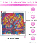 Tree Of Life Diamond Painting Kit For Adults Full Drill 5D Round Diamond Art 13.78x13.78 inches with easy read legend on canvas.