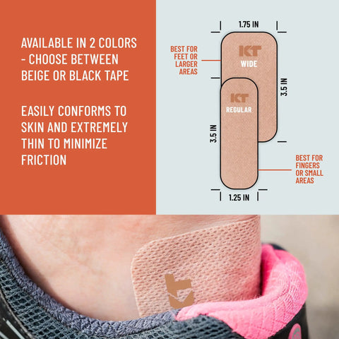 Image showing Blister Prevention Tape For Active Lifestyles With 30 Precut Strips, Strong Adhesive, Dermatologist Tested, Ideal For Athletes