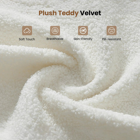 Plush teddy fleece fabric, soft touch, breathable, skin-friendly for Big And Tall Office Chair With Flip Armrests For Pets And Cross Legged Sitting Boss Level Ergonomic Computer Gaming Chair With Foot Rest Teddy Fleece Wide Seat Reclining Desk Chair For Home Office.
