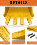 Trenching Bucket Teeth For Five Eighth Inch Lip Buckets Bolt On Unitooth Five Pack Fit Excavators Backhoes Skid Steers Yellow