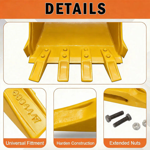 Trenching Bucket Teeth For Five Eighth Inch Lip Buckets Bolt On Unitooth Five Pack Fit Excavators Backhoes Skid Steers Yellow