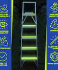Glow-in-the-dark ladder steps with Grippy Black Grip Tape For Stairs And Outdoor Use, Waterproof, Ultra Strong Adhesive