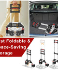 Heavy Duty Folding Hand Truck 180 Lb Capacity With Telescoping Handle And Rubber Wheels Lightweight Steel Base Cart in use