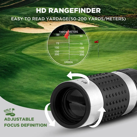 Pro Grade Golf Accessories Set With High End PU Case, Includes 3 Golf Balls, HD Rangefinder with adjustable focus on golf course