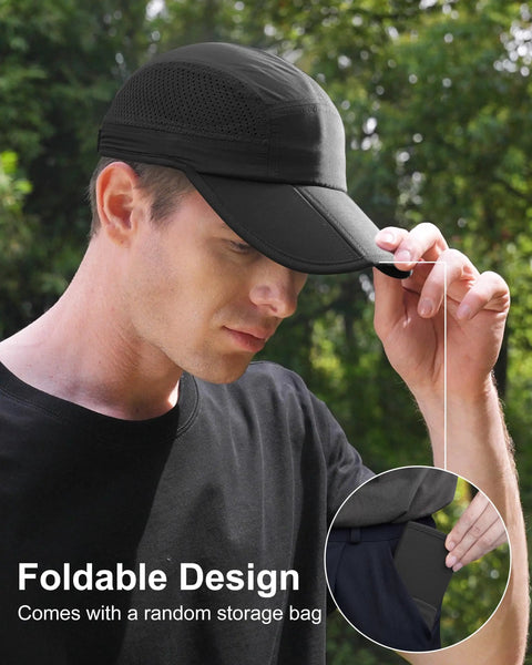 Reflective Folding Outdoor Hat For Men And Women With UPF 50 Sun Protection shown worn by model outdoors