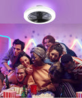 Dope Smart Ceiling Fan With Lights, Modern Ceiling Fan With Alexa, Google Assistant, App Control, RGB Backlighting And Front Triple Hue Lighting For Bedroom, Living Room, Kitchen And Party Time in a fun party setting
