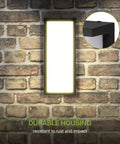 14 Inch Outdoor Wall Light Front Door Sconce With 3CCT Dimmable Ultra Bright LED Waterproof ETL Listed 20W 1900LM 120V Exterior Porch Flush Mount Black Set Of 4 Durable Weatherproof Exterior Lighting shown on brick wall