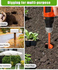 Image showing 2 Pack Auger Drill Bit Set For Post Holes And Planting in use for bulbs, posts, umbrellas, and pots.