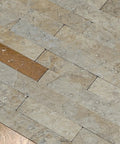 Peel And Stick Marble Backsplash Tile 10 Sheets In Marble Stone Beige With Vintage Golden Stripes Self Adhesive Wall Tile Detail