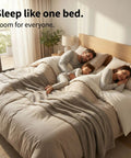 Twin To King Bed Converter Bridge Serving As A Split King Gap Filler With Heavy Duty Straps And Steel Buckles To Lock Two Standard Mattresses Together And Keep Your Sleep Game Strong in use with family sleeping.