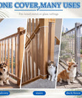 Gotta Keep Your Little Ones Safe With This Hella Clear Banister Guard And Pet Barrier For Balconies Stairs And Windows, transparent mesh guard with pets.
