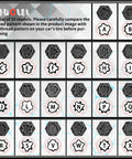 20 socket models for 22 Piece Wheel Locking Nut Key Kit For Audi 2002 2012 with hexagonal shapes and labels A to W